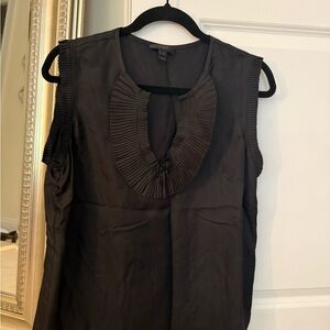 J. Crew Black Sleeveless Ruched Blouse